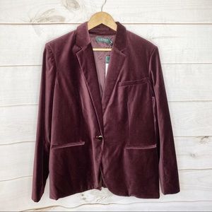 Ralph Lauren Burgundy Velvet Blazer